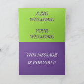Carte conception de bienvenue à la maison violet vert ro (Intérieur)