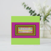 Carte conception de bienvenue à la maison violet vert ro (Debout devant)