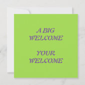 Carte conception de bienvenue à la maison violet vert ro (Dos)