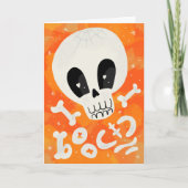 Carte Conception de Bones de crâne de Boo d'Halloween (Devant)