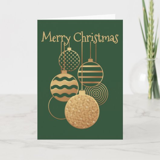 Carte Conception de boule de Noël avec message vert vier (Devant)