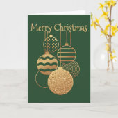 Carte Conception de boule de Noël avec message vert vier (Fleur jaune)