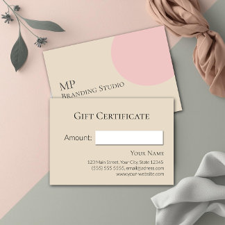 Carte Conception de branding minimaliste pastel