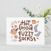 Carte Conception de cacao chaud et de chaussettes douill (Debout devant)