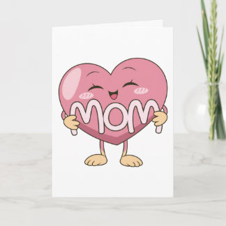 Carte Conception de câlin de coeur de maman Kawaii
