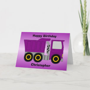 Carte Conception de Camion Violet Personnalisé Anniversa