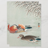 Carte Conception de canard Mandarin en couple | Cadeau i (Devant / Derrière)