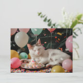Carte Conception de célébration d'anniversaire de chat a (Debout devant)