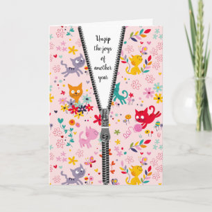 Carte Conception de chats mignonnes avec Zipper pour Ann