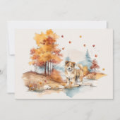 Carte Conception de chien d'automne à l'aquarelle - Akit (Devant)