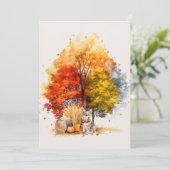 Carte Conception de chien d'automne à l'aquarelle - Corg (Debout devant)