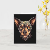 Carte Conception de chien zombie Halloween drôle 2 (Fleur jaune)