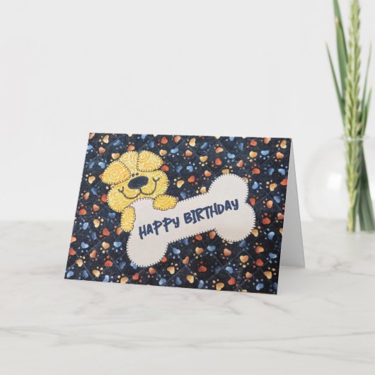 Carte Conception de chiens de courtepointes d'anniversai (Devant)