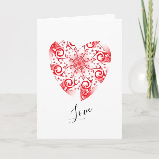 Carte Conception de cœur de la Saint-Valentin rouge ench (Devant)