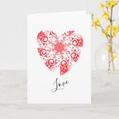 Carte Conception de cœur de la Saint-Valentin rouge ench (Fleur jaune)
