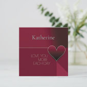 Carte Conception de cœur personnalisée Je t'aime plus ch (Debout devant)