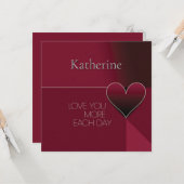 Carte Conception de cœur personnalisée Je t'aime plus ch (Devant/Arrière en situation)