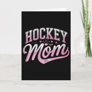 Carte Conception de cœur simple de maman de hockey fière