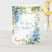 Carte Conception de coin floral bleu (Fleur jaune)