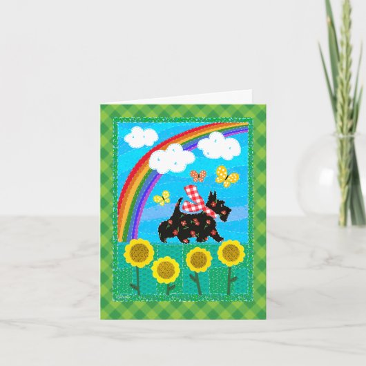Carte Conception de courte de plaid arc-en-ciel Scottie (Devant)