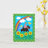 Carte Conception de courte de plaid arc-en-ciel Scottie (Fleur jaune)