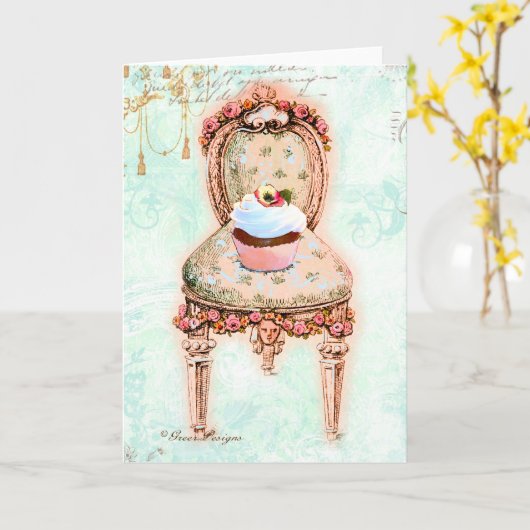 Carte Conception de Cupcake (Fleur jaune)