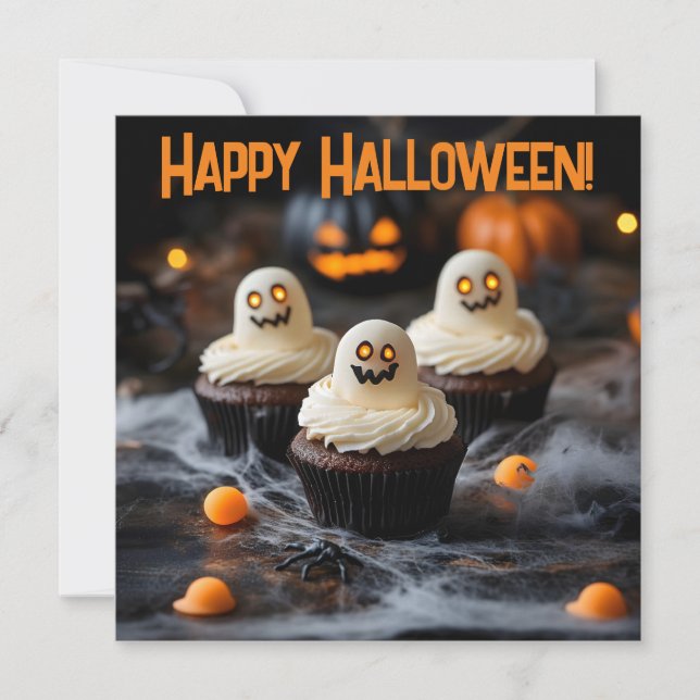 Carte Conception de cupcakes Halloween éffrayant (Devant)