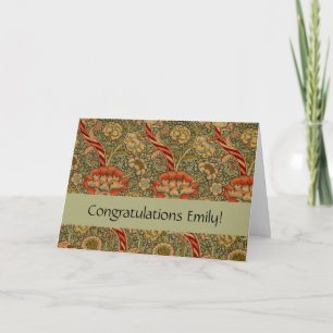 Carte Conception de damas floral anglais William Morris