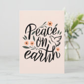 Carte Conception de design floral Paix sur Terre (Debout devant)