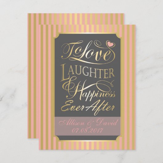 Carte Conception de devis mariage, avec des lettres pers (Devant / Derrière)