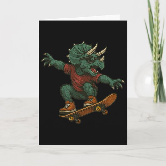 Carte Conception de dinosaure Triceratops de planche à r (Devant)