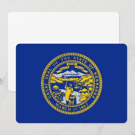 Carte Conception de drapeau d'état du Nébraska (Devant / Derrière)