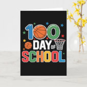 Carte Conception de fan de basket-ball rétro 100 jours d (Fleur jaune)