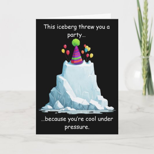 Carte Conception de fête d'anniversaire drôle d'iceberg  (Devant)