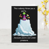 Carte Conception de fête d'anniversaire drôle d'iceberg  (Fleur jaune)