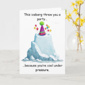Carte Conception de fête d'anniversaire drôle d'iceberg  (Fleur jaune)