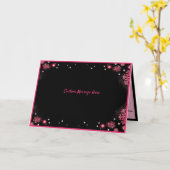 Carte Conception de flocon de neige rose et noir romanti (Fleur jaune)