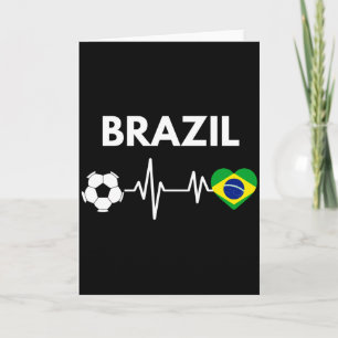 Carte Conception de football avec drapeau du Brésil et b