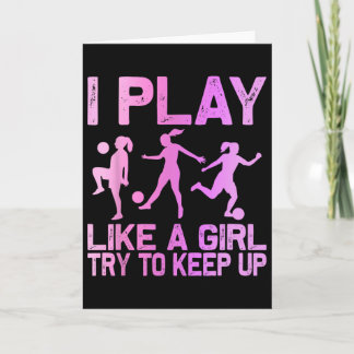 Carte Conception de football drôle pour les filles les f