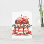 Carte Conception de gâteau au chocolat pour anniversaire (Devant)