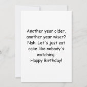 Carte Conception de gâteau d'anniversaire drôle de diabl (Dos)