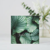 Carte Conception de grandes feuilles, nom(s), message (Debout devant)