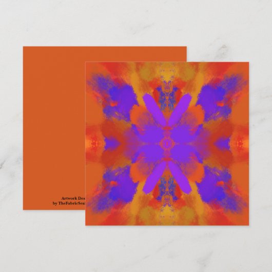 Carte Conception de graphisme abstrait orange violet et  (Devant / Derrière)