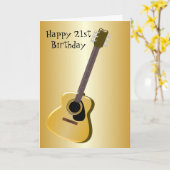 Carte Conception de guitare acoustique Personnalisée 21e (Fleur jaune)