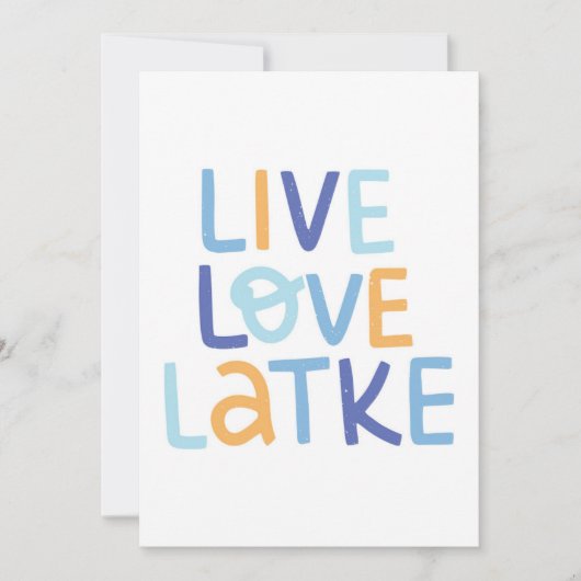 Carte Conception de Hanukkah Live Love Latke (Devant)