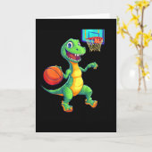 Carte Conception de joueur de squelette de dinosaure lud (Fleur jaune)