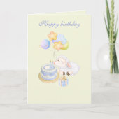 Carte Conception de joyeux anniversaire agneau pastel fa (Devant)
