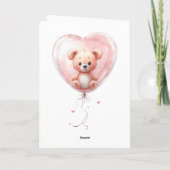 Carte Conception de la Saint-Valentin avec un ours en pe (Dos)