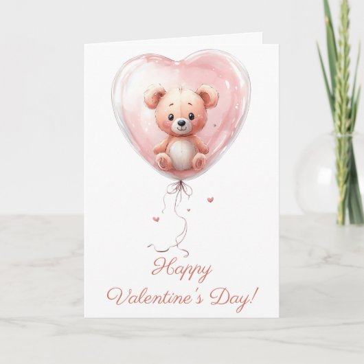Carte Conception de la Saint-Valentin avec un ours en pe (Devant)