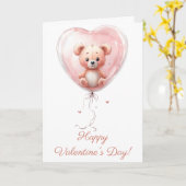 Carte Conception de la Saint-Valentin avec un ours en pe (Fleur jaune)